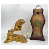 Ceramic Cat Figurines, Map Design Box, painted egg