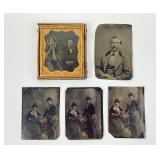 Tin Type Photos, one framed