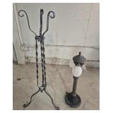 Wrought Iron Plant Stand & Metal Accent Table