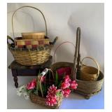 Woven Baskets, Tapestry Footstool, Artificial Flow