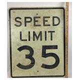 Metal Speed Limit 35 Road Sign