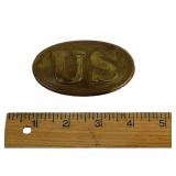 Civil War Brass Oval US Belt Buckle Plate