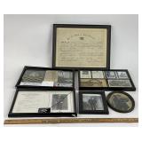 Military Memorabilia, Ephemera, Framed Certificate