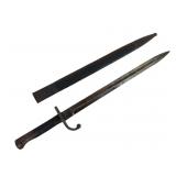 Knife Bayonet with scabbard, BB carved on handle,