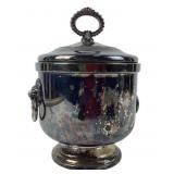 Silver-Plated Ice Bucket with Lion Head Handles