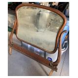 Wood Framed Mirror with Decorative Carvings