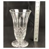 Heavy Clear Cut Crystal Trumpet Vase 8.5 Inches