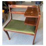 Gossip Bench With Green Upholstered Seat