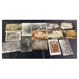 Military Postcards with Soldiers, Group Scenes