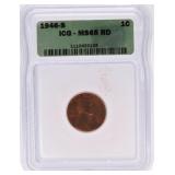 1946-S Lincoln cent ICG MS65RD