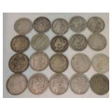Lot of 20 Morgan silver dollars