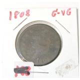 1808 large cent G/VG