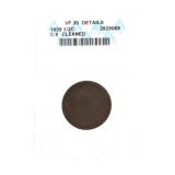 1809 Half cent, ANACS VF30 details, cleaned