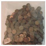 Bag of 567 Lincoln wheat cents