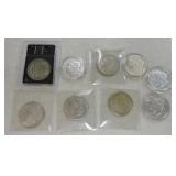 Lot of 7 Morgan and 2 Peace dollars