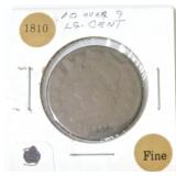 1810/9 large cent F