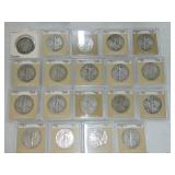 Lot of 1 Barber and 18 Walking Liberty halves