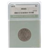 1905 Liberty nickel NTC MS65
