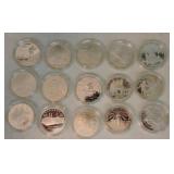 Lot of 15 modern commemorative dollars