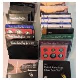 Lot of 29 proof sets, 2011 & 2014 silver (some