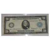 1914 $20 FRN, blue seal