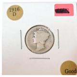 1916-D Mercury dime G
