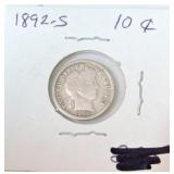 1892-S Barber dime