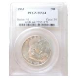 1963 Franklin half PCGS MS64