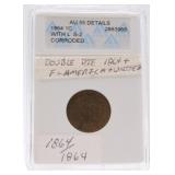1964 Indian cent ANACS AU50 details, corroded