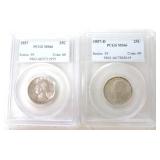 1957- P & D Washington quarter PCGS MS66