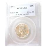 1964 Washington quarter PCGS MS66