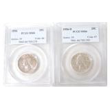 1956- P & D Washington quarter PCGS MS66