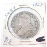 1823 Bust half