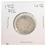 1912-D/S Liberty nickel VG