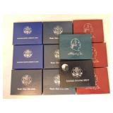Lot of 9 commemoratives: 2 - 1986 Liberty