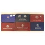 Lot of 6 commemoratives: 1986 unc Liberty