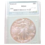 2002 silver Eagle NTC MS69