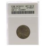 1913-S Buffalo nickel Ty 2, ANACS VG8 details,