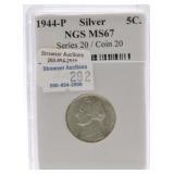 1944-P Jefferson nickel NGS MS67