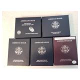 Lot of 5 silver Eagle proofs: 1993, 2 - 2004,