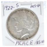 1922-S Peace MS60