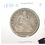 1850-O seated Liberty half F