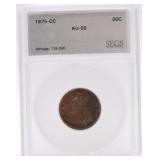 1875-CC Twenty cent piece SEGS AU55
