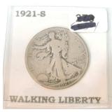 1921-S walking Liberty half