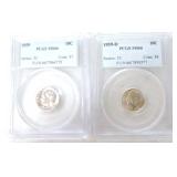 1959 P & D Roosevelt dimes PCGS MS66