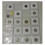 Page of 18 Barber dimes 1894-O-1916