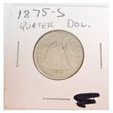 1875-S seated Liberty quarter