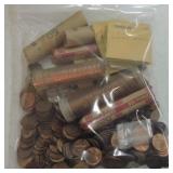 Lot of Memorial Lincoln cents, 8 rolls,