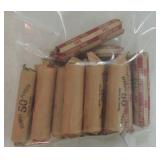 Bag of 18 rolls Lincoln wheat cents