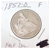 1857-O seated Liberty half F